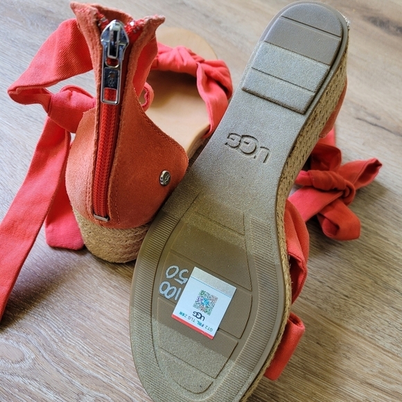 UGG Women's Yarrow Wedge Sandal Red Pepper Size US 9.5 - Picture 7 of 16